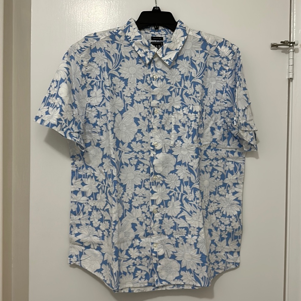Gap Men’s Linen Floral Shirt in Blue, new with tags